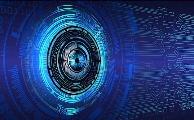 Blue eye cyber future technology concept background