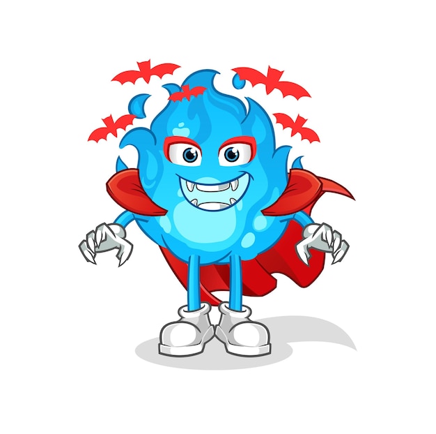 Blue fire Dracula illustration character vector