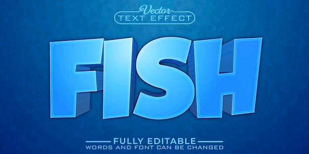 Blue Fish Cartoon Editable Text Effect Template