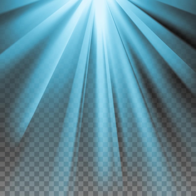 Blue flare. Electric polar rays. Glaring effect with transparency. Abstract glowing light background. Ready to apply. Graphic element for documents, templates, posters, flyers. Vector illustration