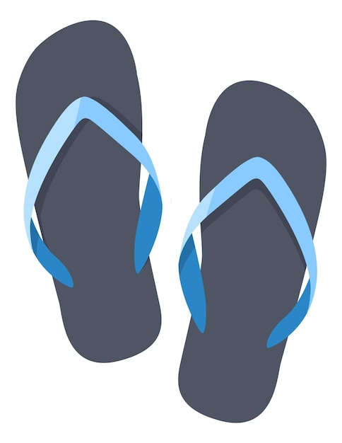 Vector blue flip flops. baech sandals. summer vacation symbol