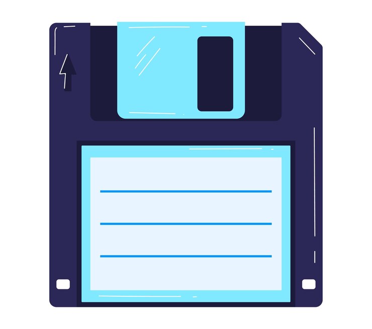 Vector blue floppy disk vector illustration retro storage device for computers
