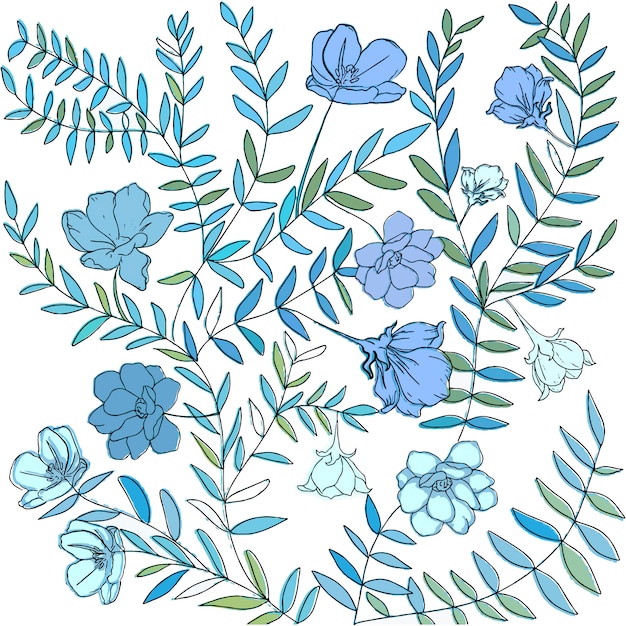 Blue floral pattern