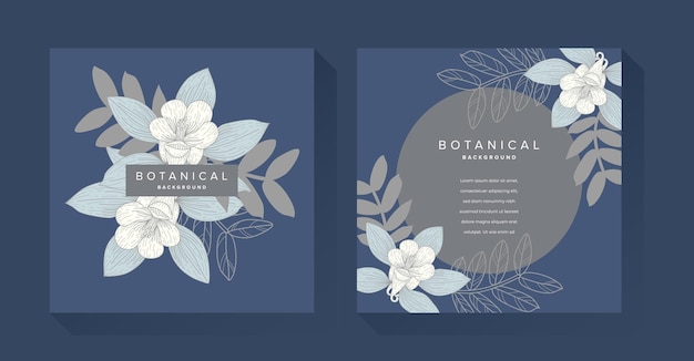 Vector blue flower botanical sketch illustration