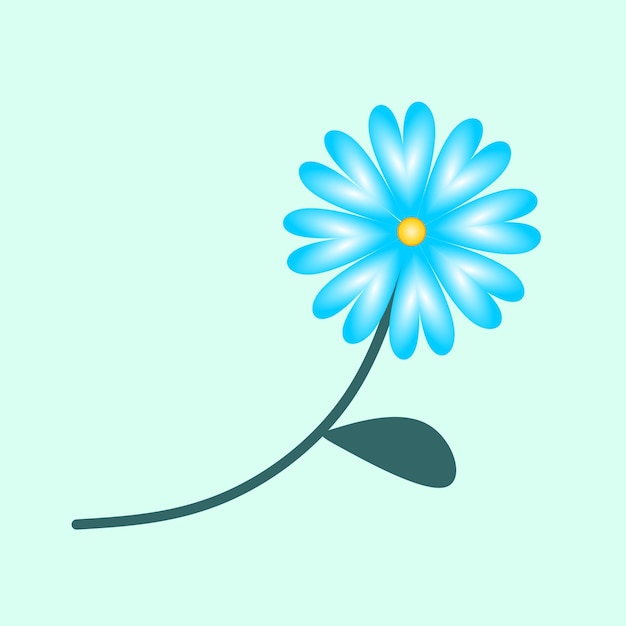 A blue flower on a green background