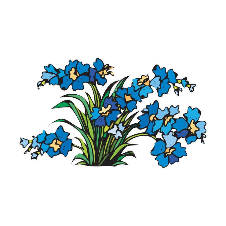 Premium Vector | Blue flower plant vector