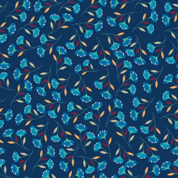 Blue flower seamless pattern