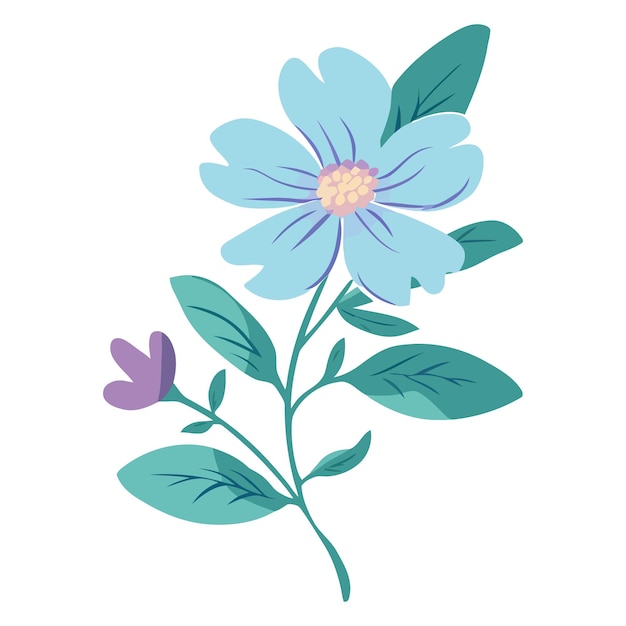 A blue flower on a white background