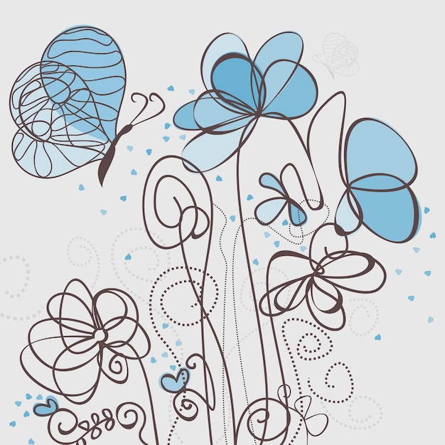 Vector blue flower