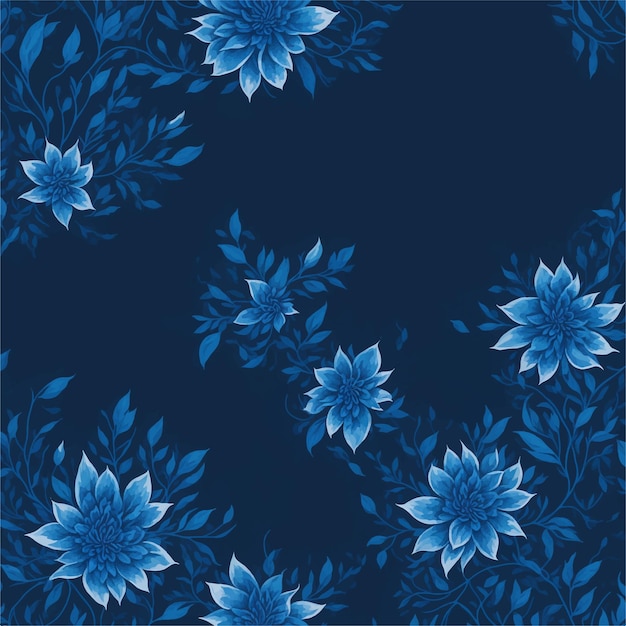 Blue flowers on a dark blue background