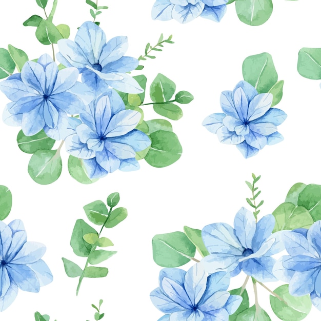 Blue flowers pattern