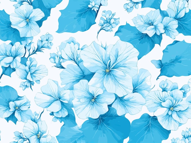 Blue flowers on a white background