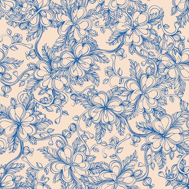 Vector blue flowers