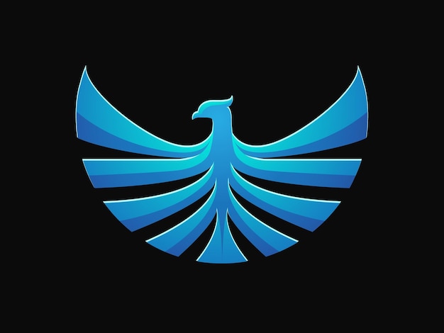 Vector blue flying eagle logo