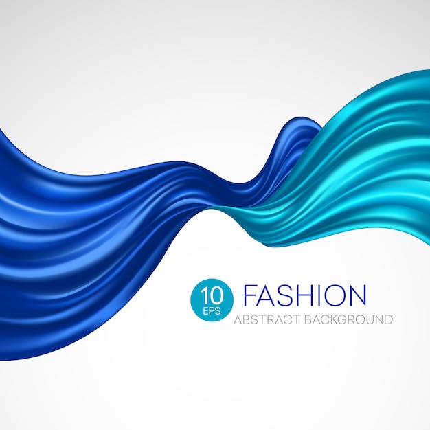 Tessuto di seta volante blu. fashibackground