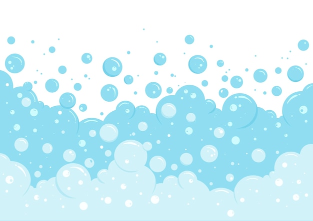 Bordo bolla schiuma blu sapone cornice astratta schiuma modello aria effervescente bevande gassate