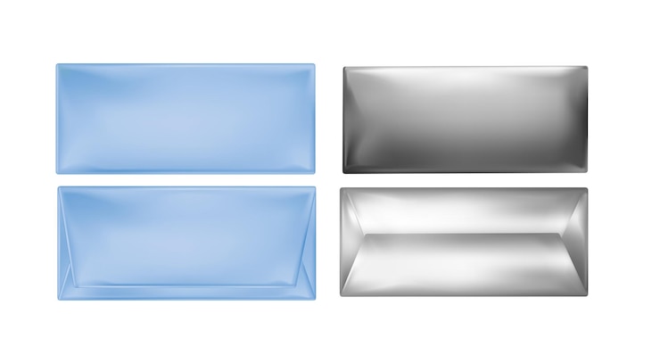 Vector blue and foil package for snacks food and chocolate