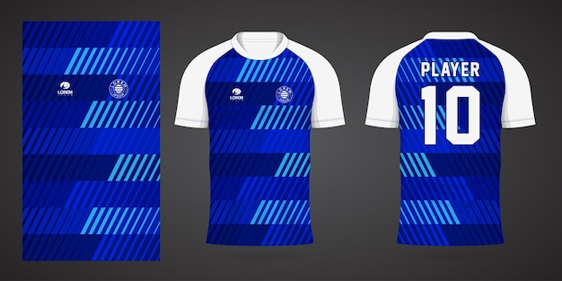 Blue football jersey sport design template