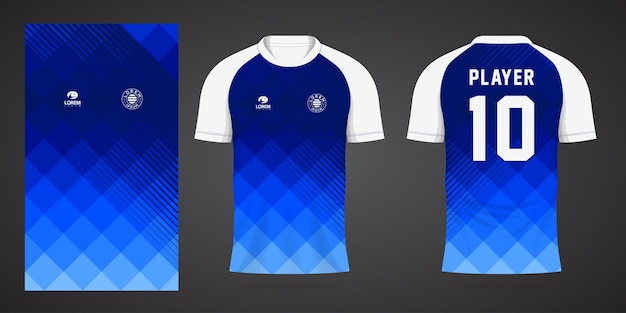 blue football jersey sport design template