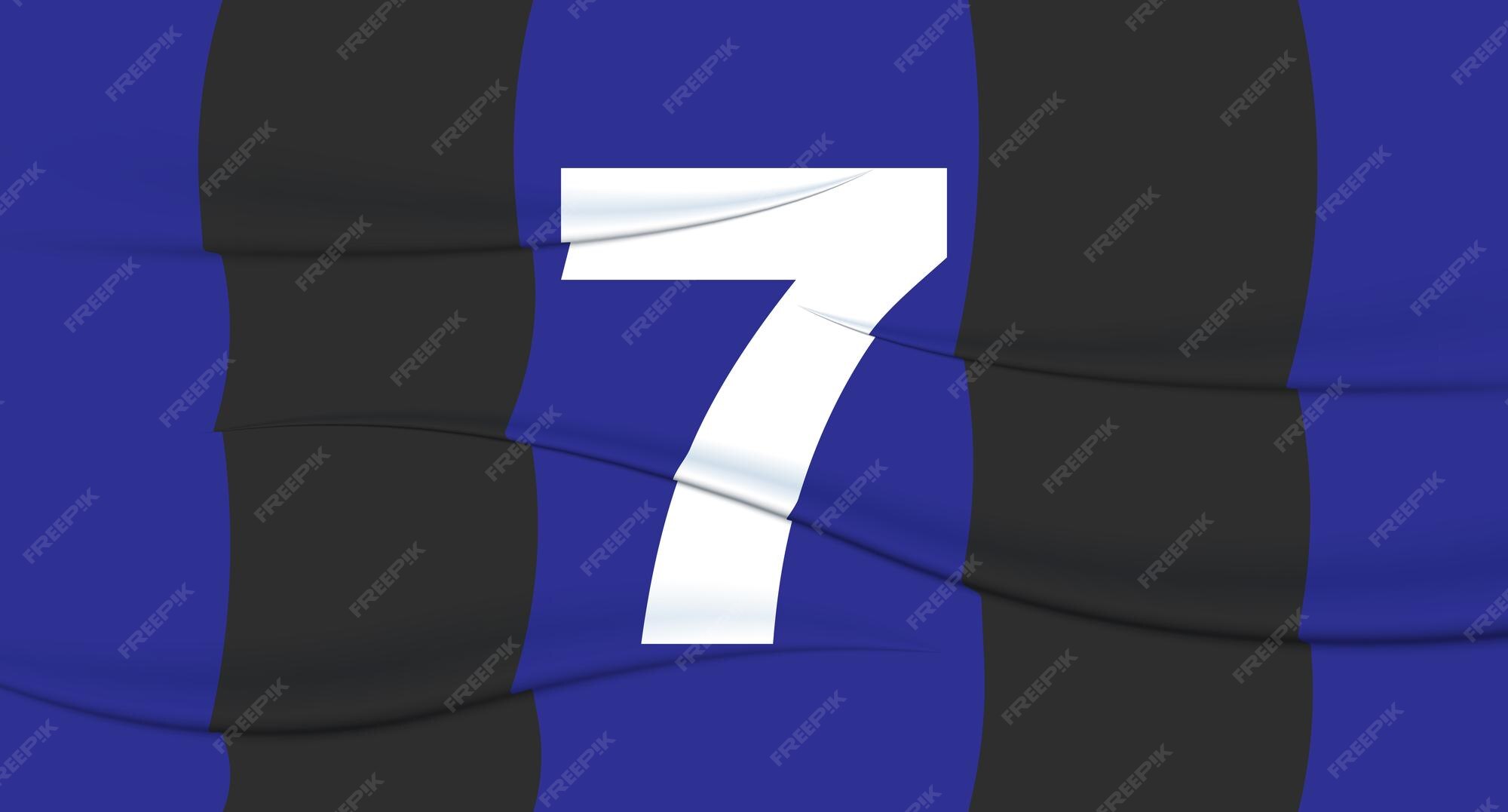 Premium Vector Blue footballer's number on a football jersey 7