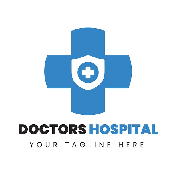 Vector blue free vector medical hospital logo template