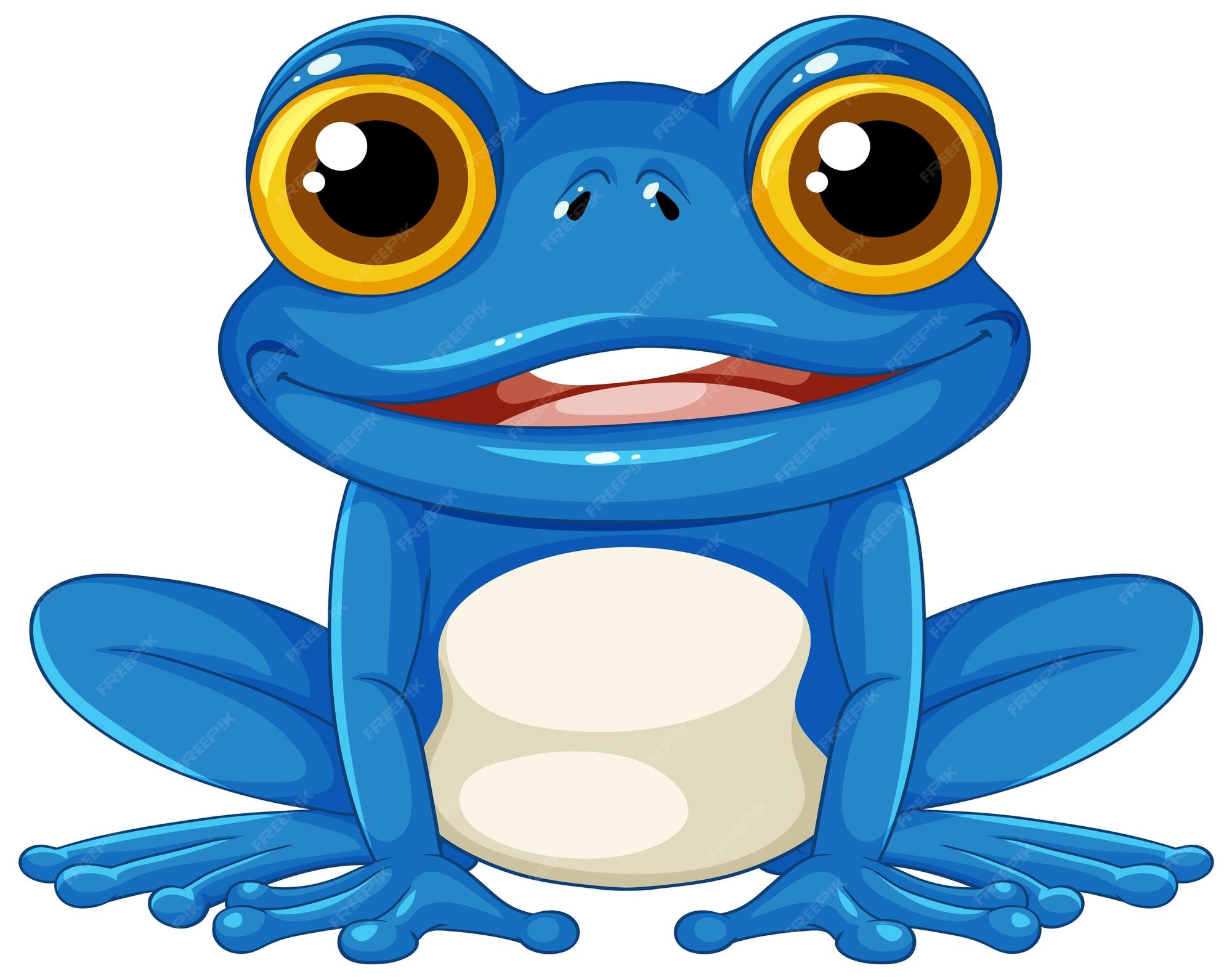 Premium Vector | Blue Frog Cartoon