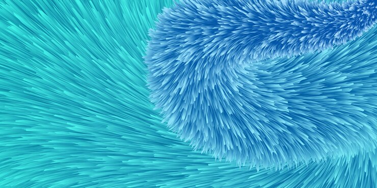 Vector blue fur background fluffy and soft surface pattern