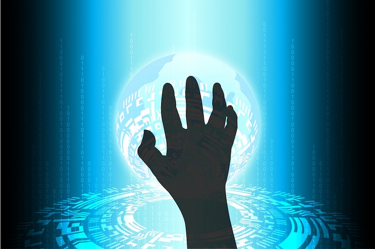 Vector blue future technology cybercrime internet security threat