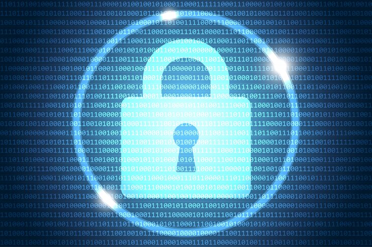 Vector blue future technology internet security background