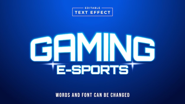 Blue gaming e-sports text style effect