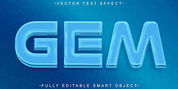 Vector blue gem vector fully editable smart object text effect