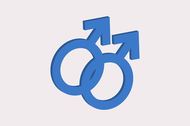 Blue gender symbol of gay.