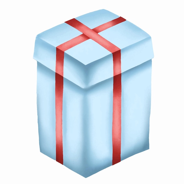 Blue gift box vector illustration. Presents