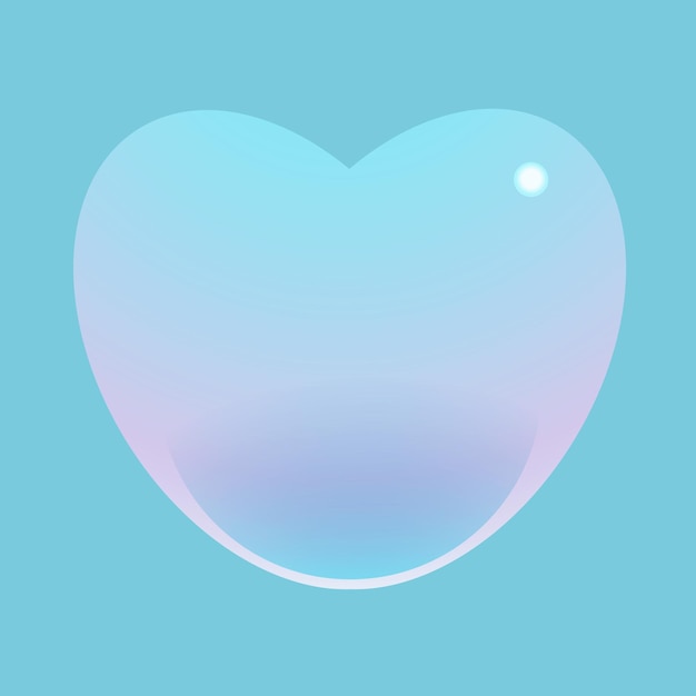 Vector blue glass 3d heart