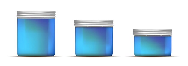 Blue glass jar with screw cap