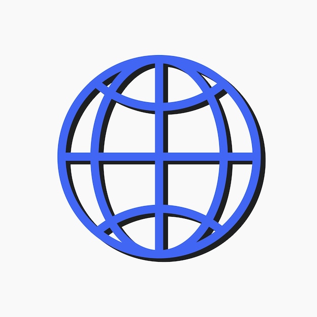 Vector blue globe network internet connection icon