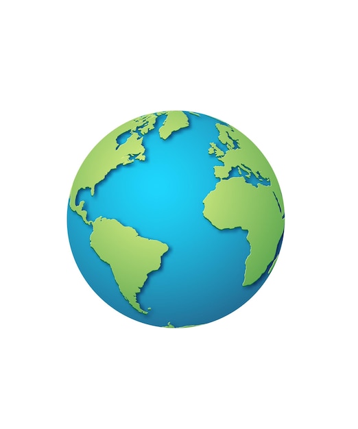 Blue globes with with green continents