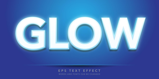 Vector blue glow 3d editable text effect