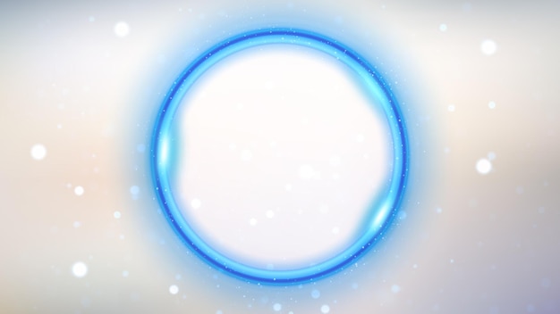 Blue Glowing Circle on White Background Elegant Light Ring Vector Illustration