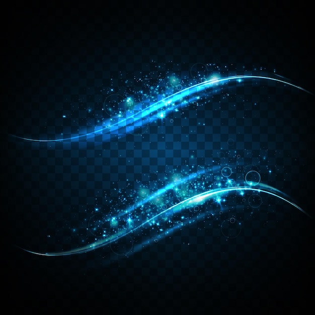 Blue glowing shiny lines effect vector background eps10 abstract effect of movement with the speed of light shiny wavy path light painting easy trail vector eps10