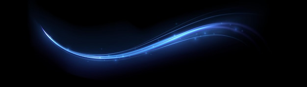 Vector blue glowing shiny lines effect vector background luminous white lines of speed light glowing effe