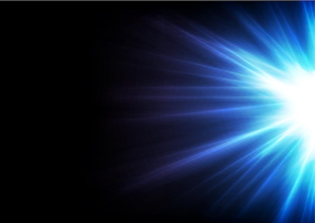 Vector blue glowing shiny rays abstract background