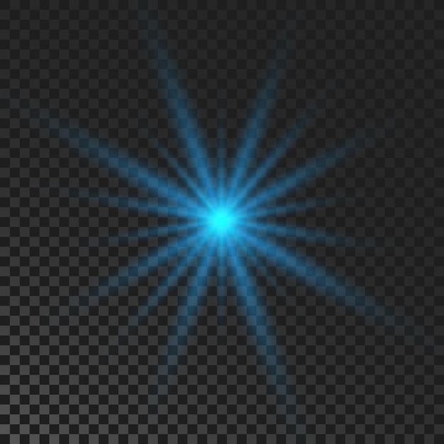 Blue glowing sparkling star