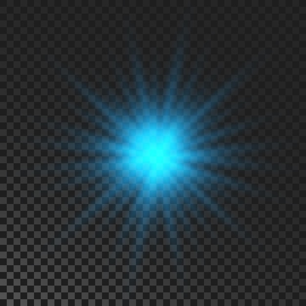 Vector blue glowing sparkling star