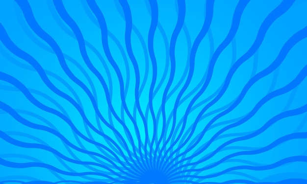 Vector blue glowing sun rays with blue background