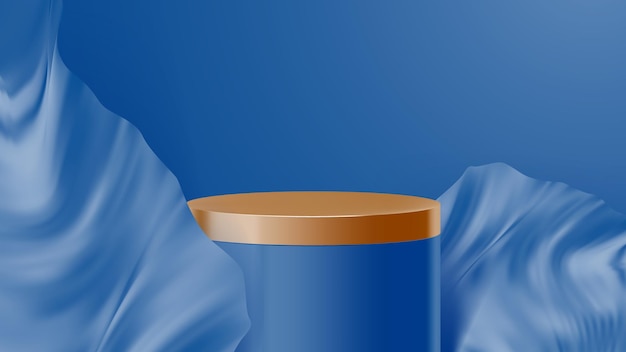 A blue and gold cylinder with a copper top.