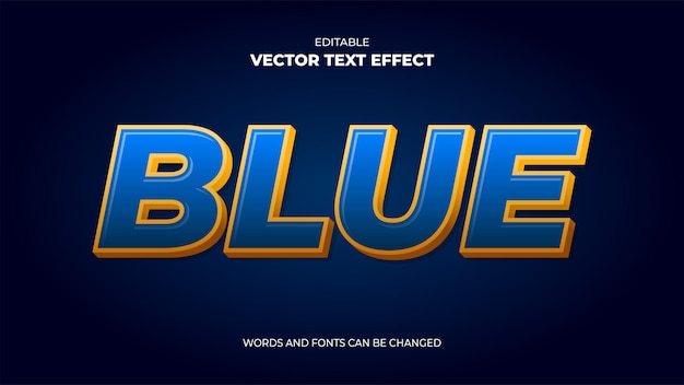 blue gold editable 3d text effect