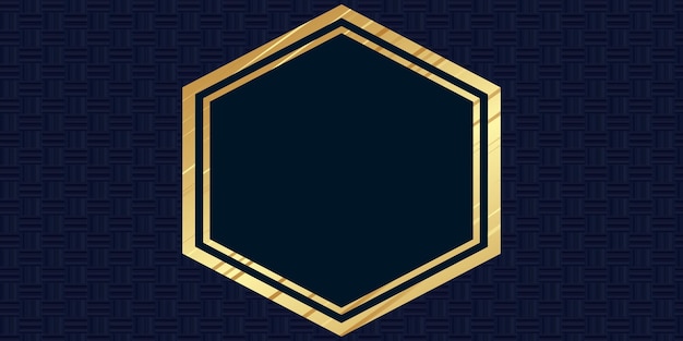 青と金の六角形の背景デザイン