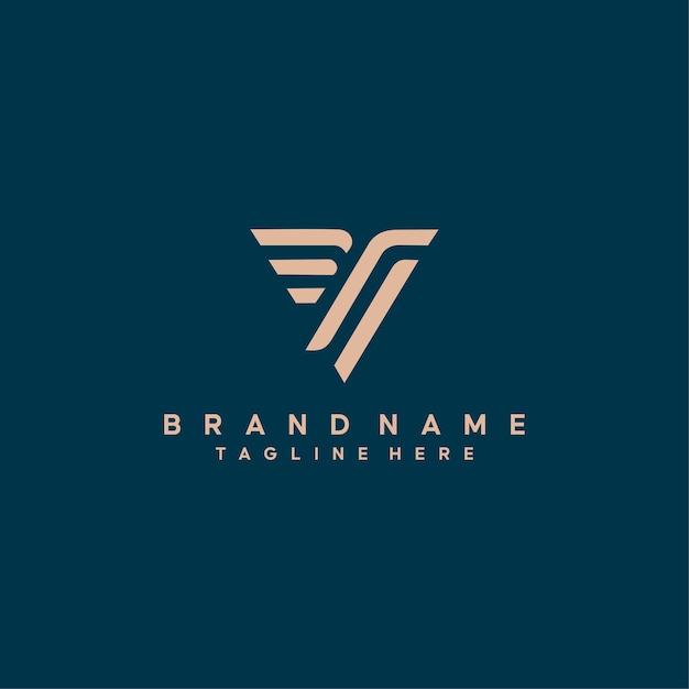 A blue and gold logo for a brand called b