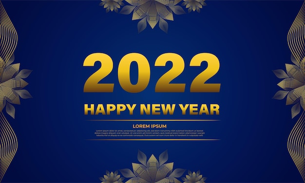 Blue and gold new year celebration background